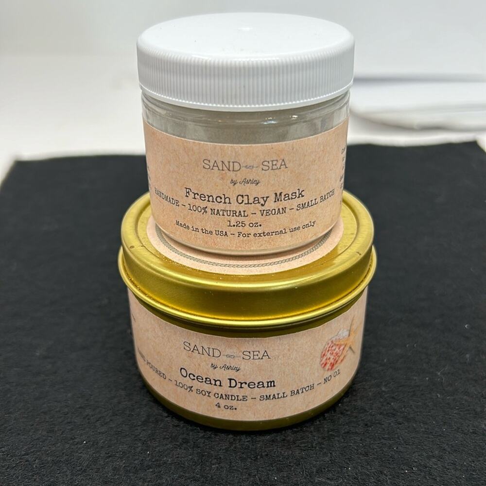 Sand & Sea by Ashley Ocean Dream Soy Candle & French Clay Mask